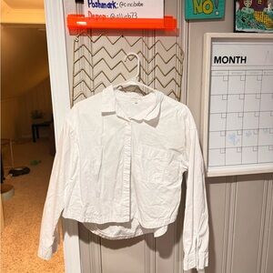 Ultra Flirt Crisp White button down slight crop